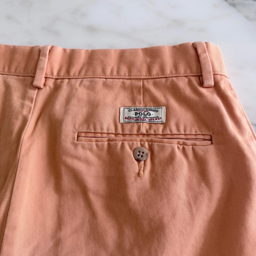Polo Ralph Lauren Mens Prospect Short 30 Peach Orange Cotton Classic Chino Twill